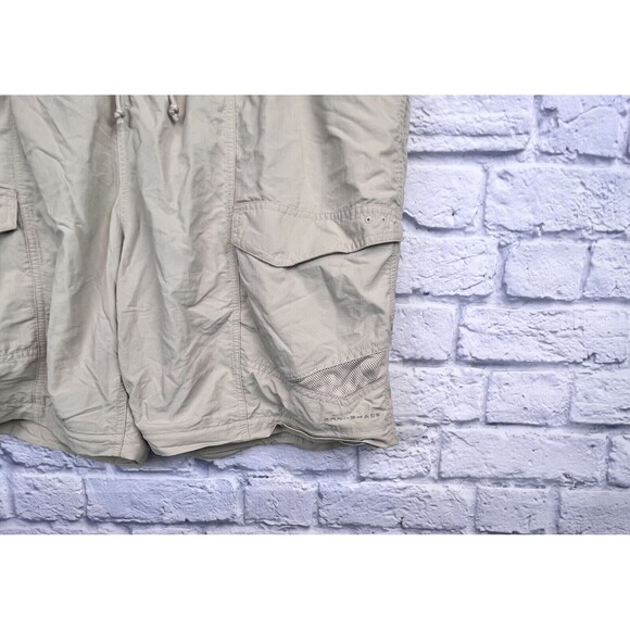Columbia Omnishade‎ PFG Nylon Tan Elastic Waist Fish Hiking Cargo Shorts Men 2X - Picture 5 of 13